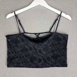 NEW Express Body Contour Crop Tank Top Women's Large Black Gray Compression
